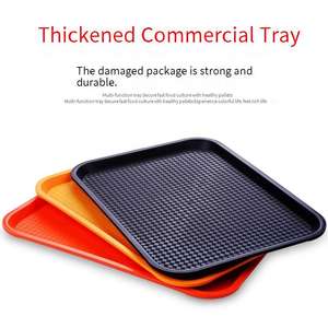 Bandeja de servicio de restaurante moderna Rectangular <span class=keywords><strong>KFC</strong></span> y McDonald's Storage Frost Technique Color blanco negro Plástico económico - Product Image 3