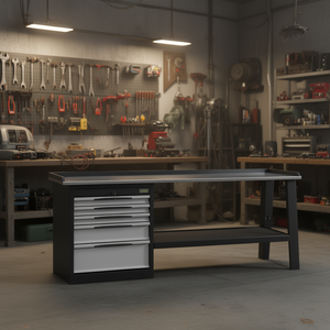 Steel Workbench With <b>Drawers</b> And Shelf 131 B2 Model For <b>Workshop</b> Use - Product Image 3