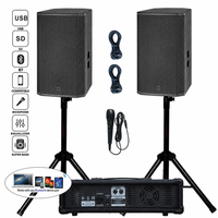 Système de sonorisation professionnel 1200W avec 2x12'' Subwoofers, Ensembles Karaoké TWS, Table de mixage amplifiée 4 canaux, Boîte de son, Enceinte