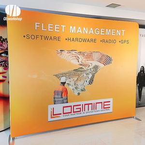 Пользовательские 8x8 медиа-выставочные мероприятия трубы и драпировки торговый фон стрейч-баннер стенд Натяжная ткань дисплей стены - Product Image 6