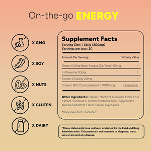 Extracto de café verde sin azúcar de alta calidad de marca privada y tiras orales con L-teanina y vitaminas que reducen la fatiga y aumentan la energía. - Product Image 3