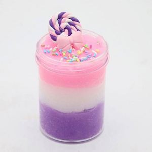 Trending Educational Rainbow Crystal Non Toxic Colored Clay DIY Lollipop Cotton Silk <b>Slime</b> Set Fragrant Fluffy Pie Anti-Stress - Product Image 5