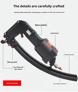 Pistolet pneumatique <span class=keywords><strong>de</strong></span> qualité industrielle Pistolet <span class=keywords><strong>en</strong></span> tissu M66 à clous <span class=keywords><strong>en</strong></span> forme <span class=keywords><strong>de</strong></span> U pour l'installation <span class=keywords><strong>de</strong></span> filets <span class=keywords><strong>de</strong></span> matelas - Product Image 1