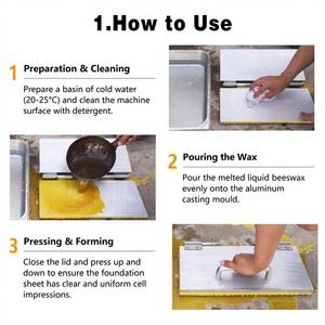 Machine à gaufrer les fondations de cire d'abeille en alliage d'aluminium, style carnet, facile à utiliser, pour la fabrication de feuilles de cire d'abeille - Product Image 1