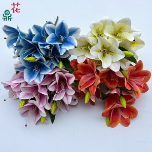 Flores Artificiales de Lirio de Seda de Alta Gama, Resistentes al Agua, Decoración para el Hogar, Decoración Navideña - Product Image 1