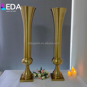 LEDA Wholesale Luxury Metal Flower Vase <b>Gold</b> Silver White <b>Black</b> Vase Shaped Wedding Table Centerpiece <b>Decoration</b> Elegant - Product Image 5