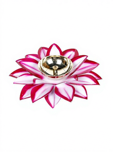 ตะเกียงทองเหลืองรูปดอกไม้ ชุบทอง ตกแต่งบ้าน งานโลหะขัดเงา - Product Image 2