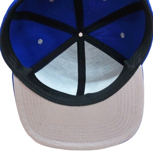 Casquette Snapback à 6 panneaux avec logo d'entreprise personnalisé brodé, bleu royal, OSFA, 80% acrylique, 20% laine, visière grise - Product Image 3
