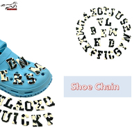 Mustang Wholesale Accessoire de chaussure personnalisé OEM de marque, breloque pour sabot, lettres et chiffres anglais en PVC, épingles à chaussures