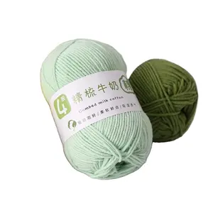 60%Cotton 40% Acrylic Yarn for Hand-knitted and Crochet 4 ply yarn crocheted slippers cushion doll carpet blended yarn