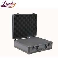 Étui de transport en aluminium à coque rigide Boîte antichoc portable avec mallette à outils de rangement noire en mousse Pick & Pluck personnalisable