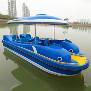 Bote Eléctrico de 6 Personas con Forma de Delfín para Niños y Adultos, Bote de Pedales de Fibra de Vidrio y Acero para Parques Acuáticos/Resortes/Comerciales - Product Image 3