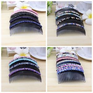 Peines para el cabello de tela con diseño geométrico multicolor para mujeres, accesorio para peinar el cabello - Product Image 1