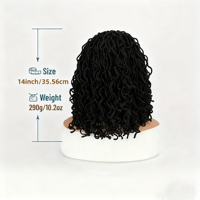 Perruque Bob Courte Synthétique Tressée au Crochet, Fausses Locks Frisées, Résistante à la Chaleur, Transparente, 16 Pouces, Vente en Gros