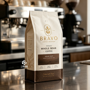 Custom Printed Box Bottom Coffee <b>Bean</b> Packaging <b>Bags</b> with Valve | Aluminum Foil Zipper Packaging for Coffee <b>Beans</b> Nuts Snacks - Product Image 1