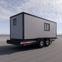Maison de conteneur d'expédition préfabriquée maison mobile sur roues camping remorque cabine pour voiture voyage glamping