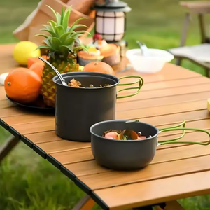 Ensemble de casseroles et poêles en aluminium antiadhésif à prix avantageux, légers, pour la cuisine, la randonnée, le camping et les activités de plein air - Product Image 2
