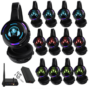 Sistema di Cuffie Silenziose a 3 Canali RF988 con Luce LED Lampeggiante, <span class=keywords><strong>il</strong></span> Più Economico per la Vendita all'Ingrosso - Product Image 1