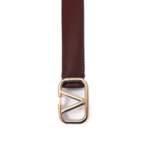 Cintura in pelle PU con fibbia a lettera V da 3 cm per donna, accessorio moda - Product Image 1