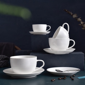 Set di tazze da tè e piattino in porcellana ceramica bianca e personalizzata all'ingrosso per hotel in <span class=keywords><strong>stile</strong></span> caffè Espresso etiopico - Product Image 3