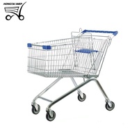 HT-EU240 Litres Standard Supermarché Shopping Chariot fil métal panier chariot Logo Printed1080 * 580*1000mm