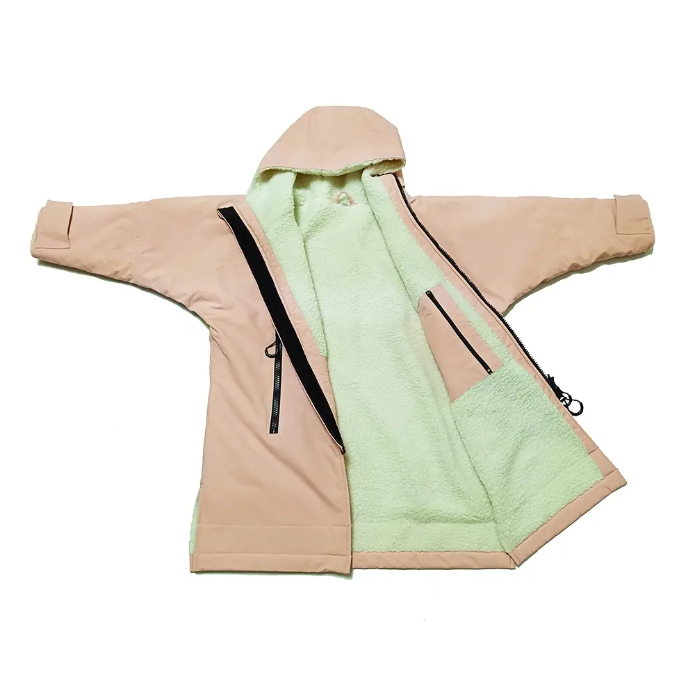 Poncho de plage imperméable et écologique à langer, parka de bain rose pour enfants et adultes