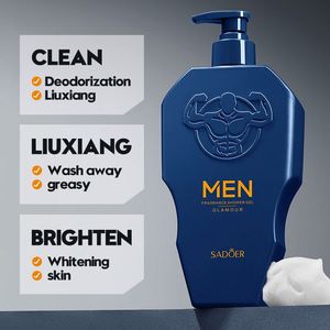 SADOER Hommes Marque Privée Parfum Bio Hydratant <span class=keywords><strong>Gel</strong></span> <span class=keywords><strong>Douche</strong></span> Blanchissant La Peau Savon Liquide Éclaircissant Gels <span class=keywords><strong>Douche</strong></span> En Gros - Product Image 5