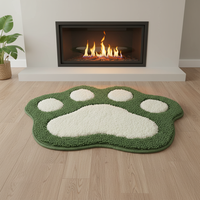 Tapis de porte moderne 3D rose pour enfants, motif animalier, tufté, technique jacquard, en peluche de latex absorbant et antidérapant, en PET