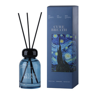 Flacon en verre rond de luxe vide de 120 ml et 200 ml noir pour diffuseur de parfum à bâtonnets, avec étiquette personnalisable, écologique, sans alcool, en boîte - Product Image 6