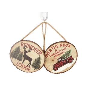 JM-155 renna Lodge lettere piccoli segni di <span class=keywords><strong>legno</strong></span> albero di <span class=keywords><strong>natale</strong></span> ornamenti - Product Image 1