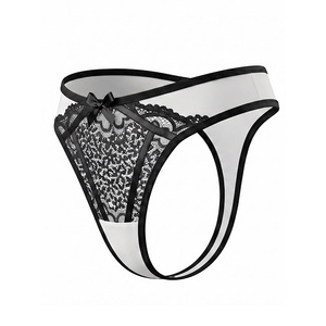 6343 <span class=keywords><strong>Perizoma</strong></span> da Donna a Vita Bassa in Pizzo <span class=keywords><strong>con</strong></span> Fiocco, Morbido Nylon <span class=keywords><strong>Elastico</strong></span>, Intimo Sexy Femminile in Diversi Colori - Product Image 6