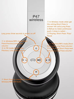 Headphone Nirkabel Lipat P47 dengan Mikrofon Bass Stereo HiFi untuk Gaming, Musik, Perjalanan, dan Penggunaan Smartphone Hari Ini