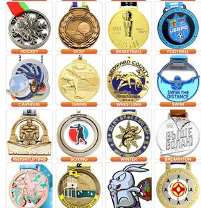 ميدالية ذهبية قابلة للتخصيص للمسابقة الميدانية والحدث الرياضي الماراثون ميدالية تذكارية لصب الميداليات المعدنية للمشي - Product Image 5