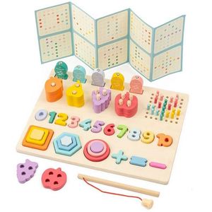 ของเล่นไม้เสริมพัฒนาการ 5-in-1 ฝึกนับเลข รูปทรง จัดเรียงสีสัน เกมคณิตศาสตร์สำหรับเด็กชายและเด็กหญิง ปริศนาเสริมทักษะ - Product Image 4