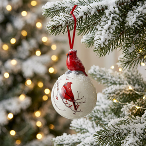 Adorno de bola de Navidad de cerámica al por mayor con Cardenal rojo - Product Image 2