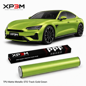 ฟิล์มหุ้มรถยนต์ XP3M สีเมทัลลิก STO แทร็คโกลด์กรีน แบบด้าน ซาติน TPU สี PPF ความหนา 7.5 มิล ซ่อมแซมตัวเองได้ ป้องกันรอยขีดข่วน ติดตั้งแบบเปียก - Product Image 1