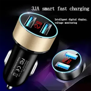 Caricatore USB Doppio con Display LED e Voltmetro 3.1A per <span class=keywords><strong>Presa</strong></span> <span class=keywords><strong>Accendisigari</strong></span> Auto 12-24V - Product Image 2