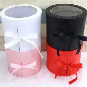 Luxury floral <b>gift</b> packaging in circular paper <b>boxes</b>, customizable according to needs - Product Image 4