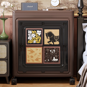 Đông Á theo chủ đề cạnh giường ngủ hộp lưu trữ phía trước mở có thể gập lại tổ chức Plasti c4size lựa chọn đa chức năng đồ nội thất - Product Image 3