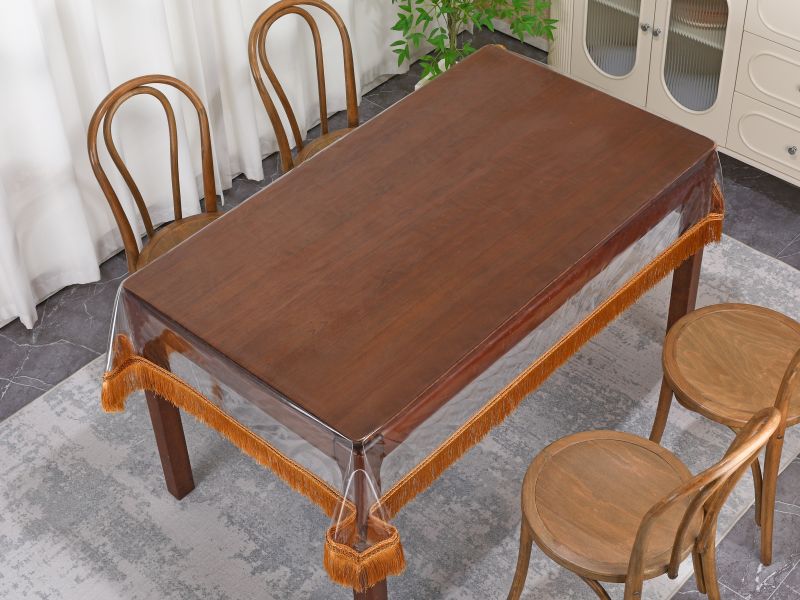 Transparent orange lace trim