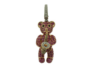 Pink Pave Zircon Saxophone Teddy <b>Bear</b> Pendant <b>Cute</b> <b>Bear</b> Charm Fashion Jewelry Necklace Accessory - Product Image 1