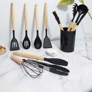 In Stock 12-piece Set Kitchenware Set <strong>Silicone</strong> Utensil Cuttings Board Storage Set With Wooden Handle Bucket Knife Kitchen <strong>Tool</strong> - Product Image 2