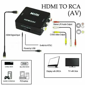 1080P HDMI в RCA AV адаптер конвертер кабель CVBS 3RCA hdmi2av композитный видео аудио для ТВ ПК PS3 XBox