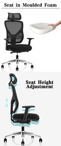 Silla de Oficina Ergonómica de Malla con Respaldo Alto y Soporte Lumbar Ajustable, Giratoria, para Computadora, Hogar y Oficina - Product Image 4