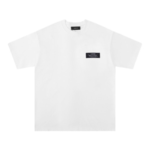 T-shirt a maniche corte con stampa di lettere in bianco e nero 260g - Product Image 2
