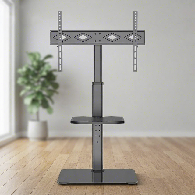ZENO Floor Standing TV Stand Vertical Tall Pedestal Mount for 32-65 Inch Flat Screen High Adjustable Load 40kg/88lbs