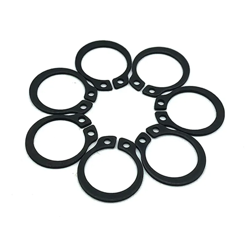 Производитель Китай, 65 г, пружинные стальные кольца, стандартные Din-471, 472, черные Оксидные стопорные кольца, внешние кольцевые заколки