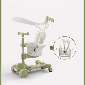 Trottinette pour enfants, trottinette pliable à trois roues pour enfants, comprend un pare-soleil et un siège de sécurité. - Product Image 3