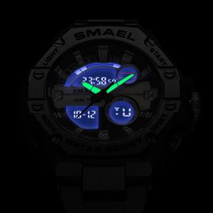Relojes Digitales SMAEL 8090, Reloj de Pulsera Impermeable para Hombre, Relojes de Cuarzo con Correa de Acero Inoxidable - Product Image 6
