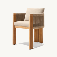 Ensemble table à manger et chaises rondes modernes en teck Meubles de jardin durables pour hôtels, villas et fermes